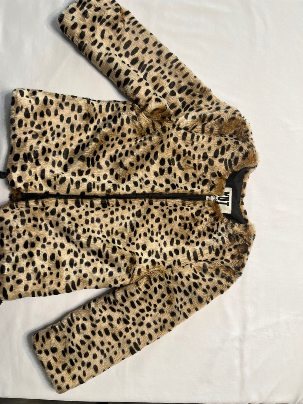 Kut from the Kloth Leopard-Print Faux Fur Jacket in Tan and Black